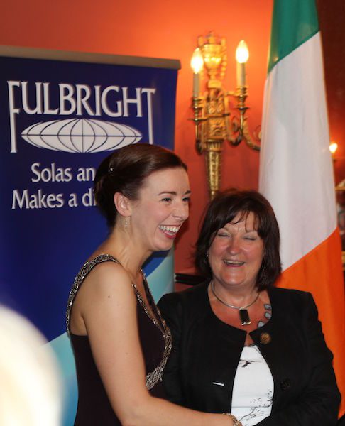 Dr. O'Connell receiving her Fulbright Fellowship Award